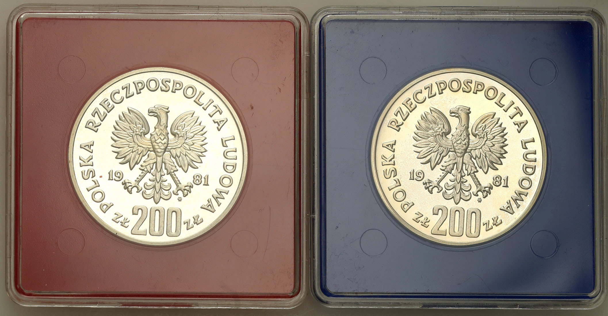 PRL. 200 złotych (PRÓBA srebro) + 200 złotych 1981 Bolesław Śmiały